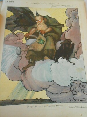 1916 Original Print Humor Above the Scramble One Who Doesn't Want to Stay Neutral