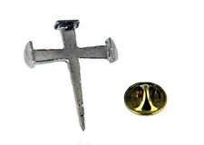 6030126 Nail Cross Lapel Pin Jesus Christian Nails Brooch Tie Tack Rugged Brooch