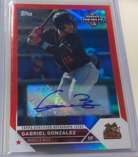 GABRIEL GONZALEZ 2023 TOPPS PRO DEBUT AUTO RED FOIL /10 SEATTLE MARINERS NUTS