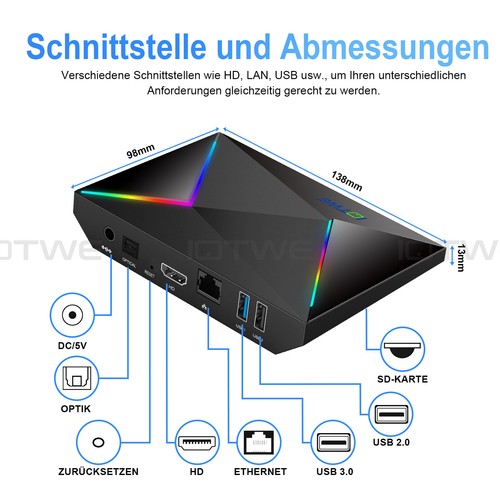 2025 Android 14 Smart TV BOX 64 GB 32 GB WIFI 6 Netzwerk Media Player Octa Core - Bild 11 von 48