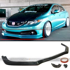 Fit 13-15 Civic 4Dr Sedan 1 Piece GT Style Front Bumper Chin Lip Bodykit Spoiler