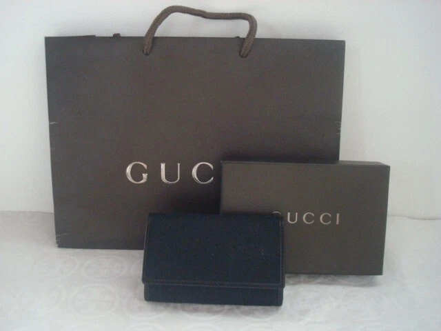Neuf étui à clés en toile suprême Gucci noir GG 6 anneaux avec boîte et sac à provisions