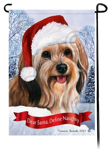 Dear Santa, Define Naughty Garden Flag - Red Sable Tibetan Terrier 136B