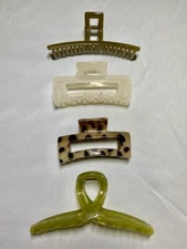 4 Pack Large Hair Claw Clips - 2-4 Inch Nonslip Big Nonslip hair clamps