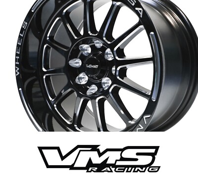 x2 VMS RACING BLACK HAWK 15X8 DRAG RACE WHEELS RIMS +20ET FOR