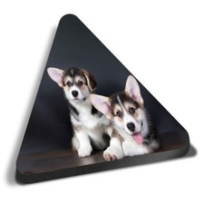 Triangle MDF Magnets - Cute Corgi Puppies Puppy Dog #2706