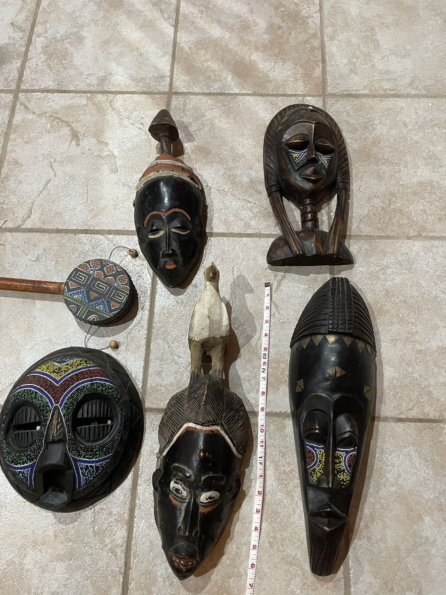 西アフリカ アシャンティ族　櫛　壁掛 Old African Trivalart Amazon.com: DesignQ Large African Tribal Wall Art