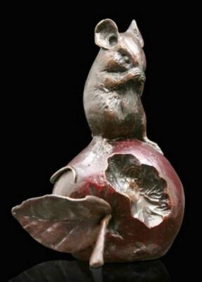 Mouse on Apple Bronze Figur (limitierte Auflage) Michael Simpson