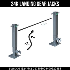 Bulldog 24K Landing Gear Set Dual Trailer Jacks Cross Shaft Manual Crank