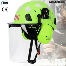 3 in 1 Forestry Safety Helmet Chainsaw Helmet with Full Clear Visor and EarMuffs