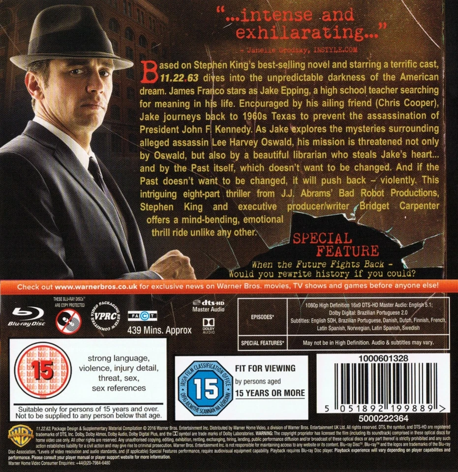 11.22.63 (2016) Blu-Ray BRAND NEW (USA Compatible) - Image 2 of 2