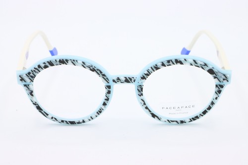 NEW FACE A FACE HOLLOW 1 COL 5040 BLUE BLACK AUTHENTIC FRAMES EYEGLASSES 47-22 - Picture 2 of 4