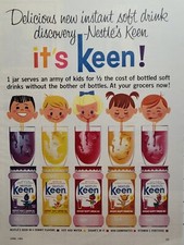 Vintage Print Ad 1964 Nestlé's Keen Fruit Drink Grape Lemon Cherry Orange Tahiti