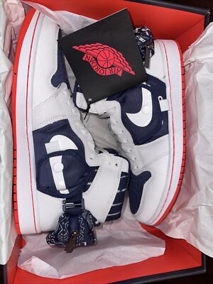 Nike Air Jordan 1 Utility Q White Neutral Indigo DV1717-100 Men s Sz 10.5 No Lid