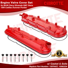 LH & RH Valve Cover Set w/ Gasket & Bolts for 99-08 Chevy Silverado GMC Cadillac