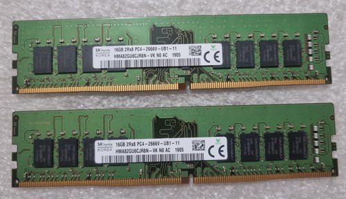 SK Hynix HMA82GU6JJR8N-VK 2x16GB 2Rx8 32GB PC4-21300 DDR4 2666MHz Desktop Pc RAM