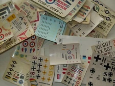 VINTAGE MODEL AIRCRAFT DECAL SHEETS Matchbox Hasegawa Frog 1960s/70s SELECTION