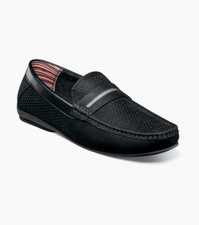 Stacy Adams 25513 CORBY Moc Toe Saddle Slip On Black