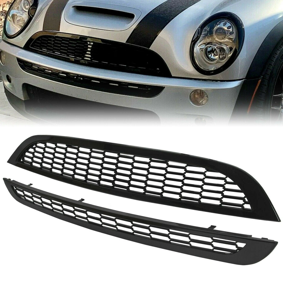 For Mini Cooper R50 R52 R53 2002-2006 Honeycomb Front Upper Lower Grille Mesh - Image 3 of 4