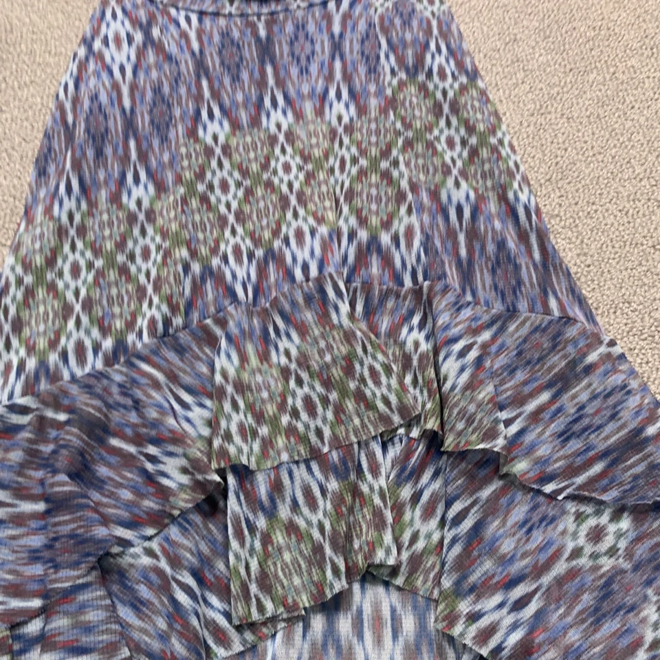 Top Weston Wear XS Festival Cuello Convertible Forrado AOP Vaquera Occidental Boho EE. UU. Foto 3 de 4