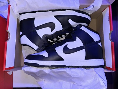 Size 13 - Nike Dunk High Black White, brand new in the box, never worn