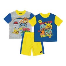 New Pokemon Pikachu Tops  Shorts Pajama Set 6 8 10 12