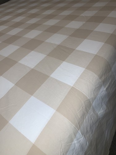 IKEA emmie ruta duvet full white & beige buffalo plaid 100% Cotton *see photos* - Picture 3 of 12