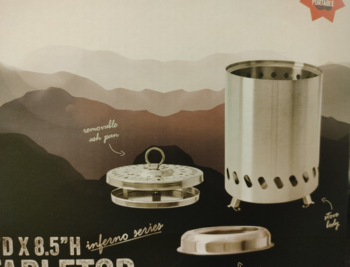 New Sealed Avalanche Smokeless Tabletop FIRE PIT w/Skewers -Uses Wood or Pellets - Picture 6 of 13