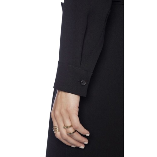 VINCE Button Front Jumpsuit Boilersuit Relaxed Roll Tab Sleeve Chic Trendy Black - Picture 3 of 15