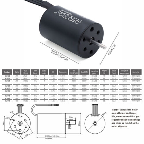 SURPASS HOBBY Brushless Motor 2430 2838 3660 for 1/10 1/12 1/14 1/16 1/18 RC Car - Bild 4 von 27