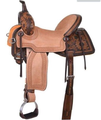 Western Barrel Racing Horse Saddle Premium Leather  with tack set 10'' to 18' in