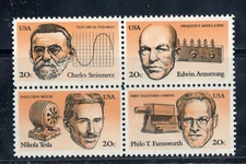 2055 - 2058 * AMERICAN INVENTORS * U.S. Postage Stamps Block Of 4 MNH  