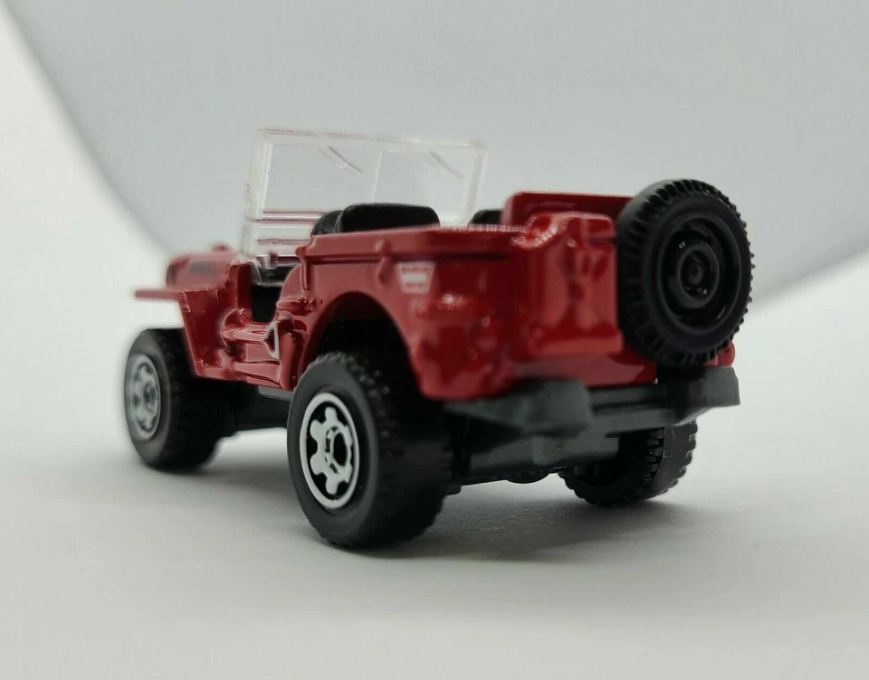 MATCHBOX-MODELLO JEEP 1948 WILLYS JEEP SCALA 1:64 COLORE ROSSO NR.100/100 NUOVO - Immagine 4 di 4