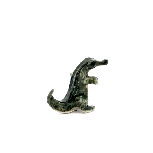Mini Crocodile Figurine Hand Made Painted Ceramic Alligator Porcelain Decor Gift - Picture 12 of 12