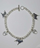 Silbernes Interlace-Armband, Mit AnhäNger Silhouetten Von Durchbrochenen FußAbdr