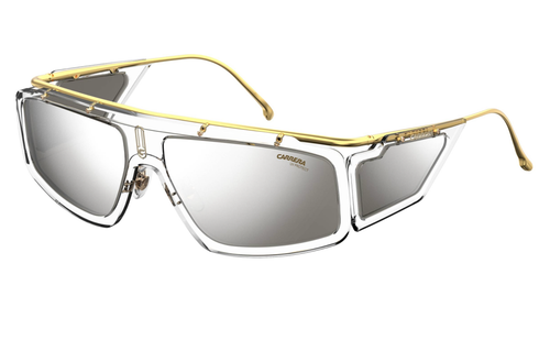 Carrera Facer 900 T4 Sonnenbrille Kristallgestell silber verspiegelte Gläser kleine Passform 62 mm - Bild 1 von 3