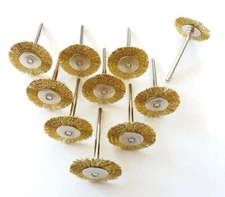 10x Brass Plate Brushes Round Wire Brushes Set Dremel Proxxon Discs 10 Circle