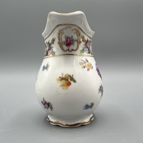 Miniature Porcelain Empress Creamer Dresden Flowers Schumann Germany 3 3/4" - Picture 5 of 7