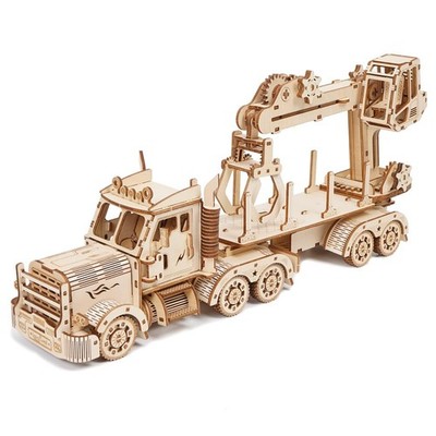 3D Holzpuzzle Modellbausatz für Erwachsene LKW Kran Holz Modellbauset