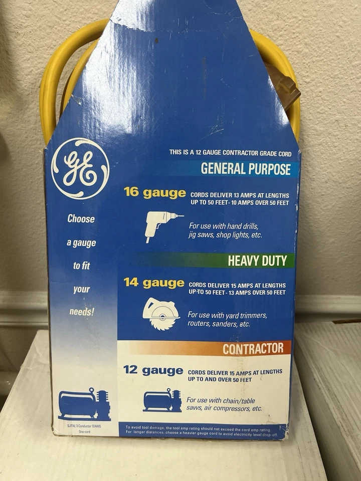GE Outdoor Extension Cord 75 Ft with Lighted End - 3 Outlet Power Block - Image 2 of 3