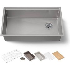 New Kohler K-33662-PC-NA Strive 32 Undermount Single Basin Stainless Steel Wor 