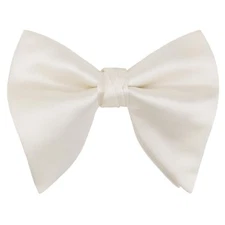  Velvet Pre-tied Adjustable Bow Tie for Men Oversize One Size 056-ivory-01