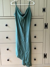 Forever 21 Patina Green Assimetrical Slip Dress Size Medium NWT  