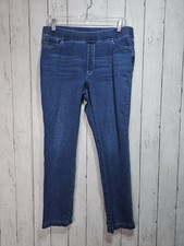 Pure J. Jill Women's Blue Indigo Knit Denim Pockets Pull On Jeans Size Medium