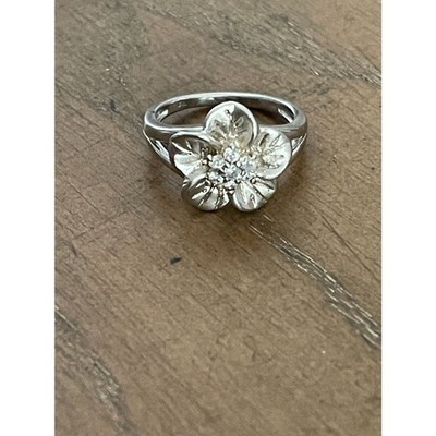 Designer Hallmarked 925 Sterling Silver CZ Cluster Split Shank Ring Size 6