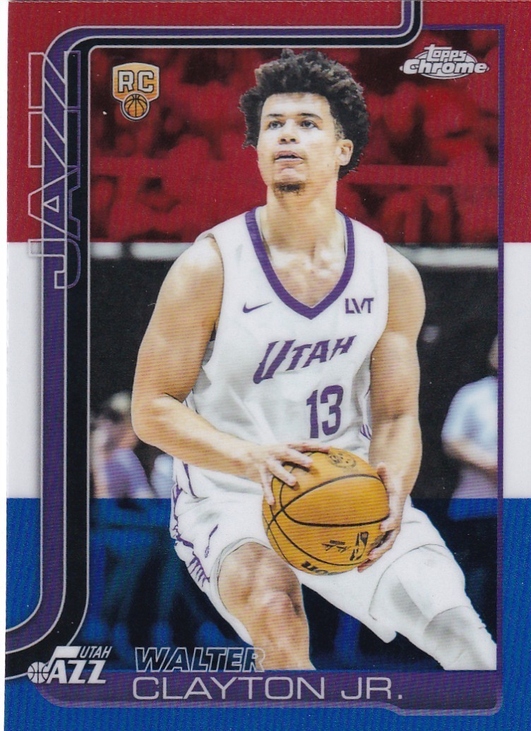 2025 Topps Chrome Basketball walter Clayton Jr RC Red White & Blue #268 PWE