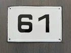 Vintage Tin Enamel Porcelain Sign Industrial - Gate Number 61
