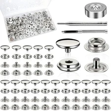 200pcs, 15mm Heavy Duty Stainless Steel Snap Buttons Kit |Marine Grade Rustproof