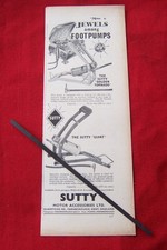 SUTTY FOOT PUMP GOLDEN TORNADO 1958 ORIGINAL VINTAGE ADVERT AUTOMOBILIA MOTORING
