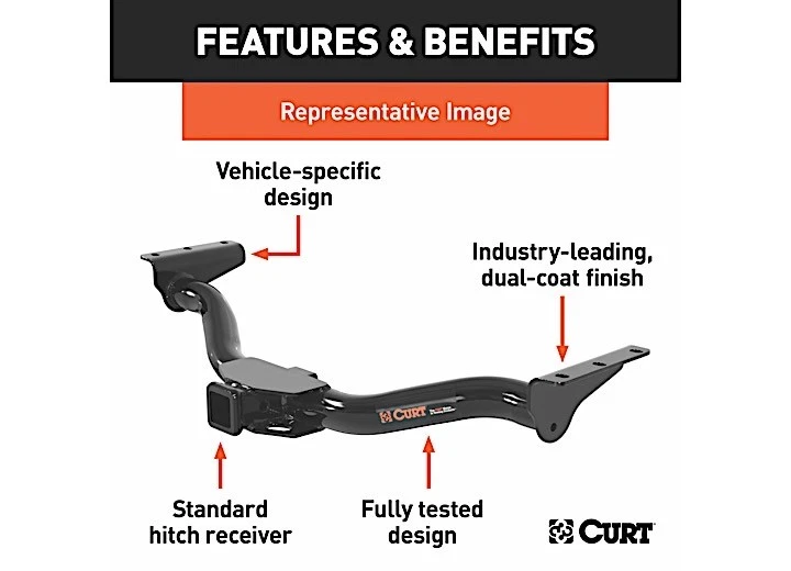 Curt 13490 Fits 21 Mercedes-Benz Gla250 Class 3 Receiver Hitch Foto 2 de 4